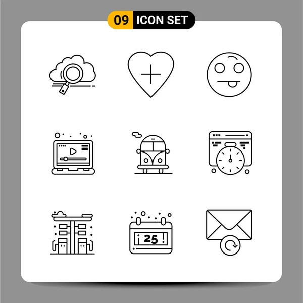 Set Universal Creative Icons Simply Vector Illustrations Web Mobile Apps — Stock Vector