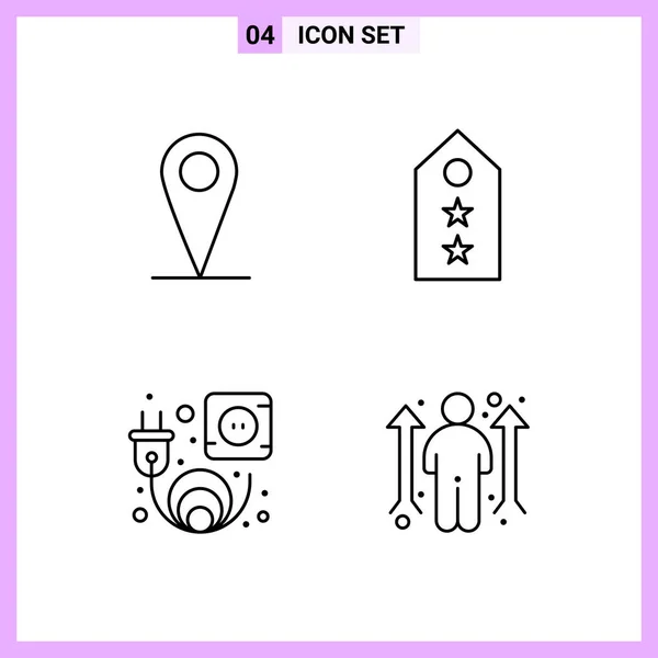 Conjunto Iconos Creativos Universales Simplemente Vector Ilustraciones Para Aplicaciones Web — Archivo Imágenes Vectoriales