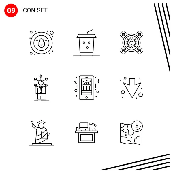 Conjunto Iconos Creativos Universales Simplemente Vector Ilustraciones Para Aplicaciones Web — Vector de stock