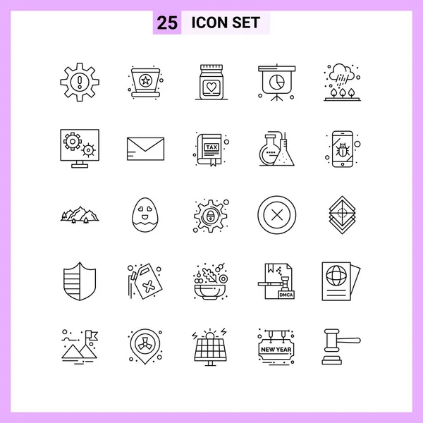 Conjunto Iconos Creativos Universales Simplemente Vector Ilustraciones Para Aplicaciones Web — Archivo Imágenes Vectoriales