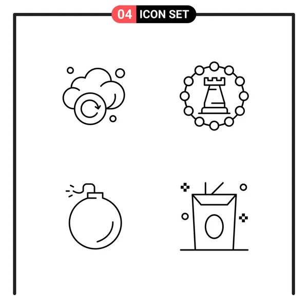 Conjunto Iconos Creativos Universales Simplemente Vector Ilustraciones Para Aplicaciones Web — Archivo Imágenes Vectoriales