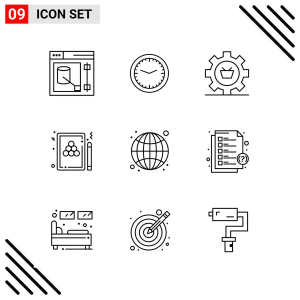 Conjunto Iconos Creativos Universales Simplemente Vector Ilustraciones Para Aplicaciones Web — Archivo Imágenes Vectoriales