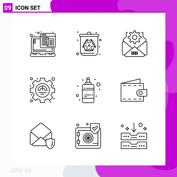 Conjunto Iconos Creativos Universales Simplemente Vector Ilustraciones Para Aplicaciones Web — Archivo Imágenes Vectoriales