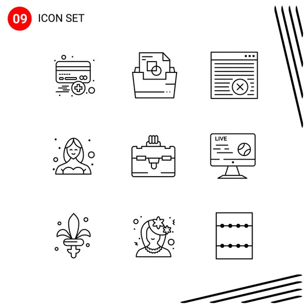 Set Universal Creative Icons Simply Vector Illustrations Web Mobile Apps — Stock Vector