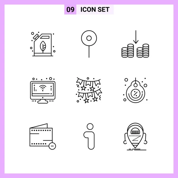 Set Universal Creative Icons Simply Vector Illustrations Web Mobile Apps — Stock Vector