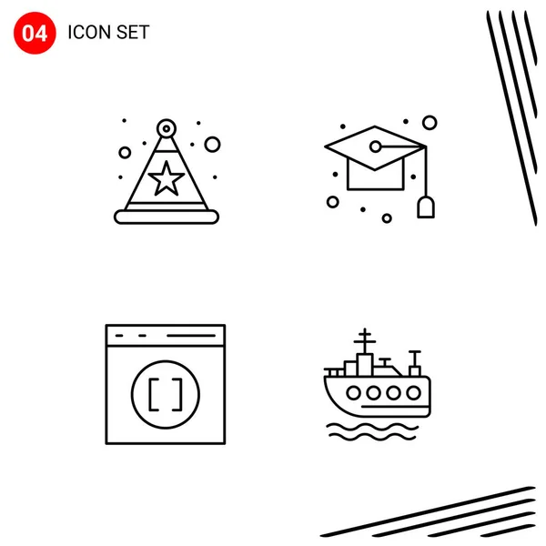 Set Universal Creative Icons Simply Vector Illustrations Web Mobile Apps — Stock Vector