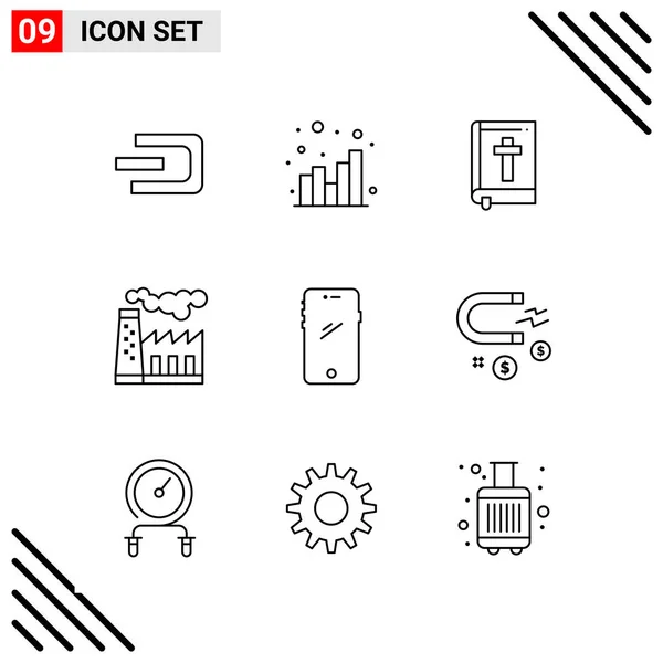 Conjunto Iconos Creativos Universales Simplemente Vector Ilustraciones Para Aplicaciones Web — Vector de stock