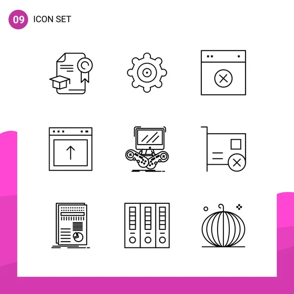 Conjunto Iconos Creativos Universales Simplemente Vector Ilustraciones Para Aplicaciones Web — Vector de stock