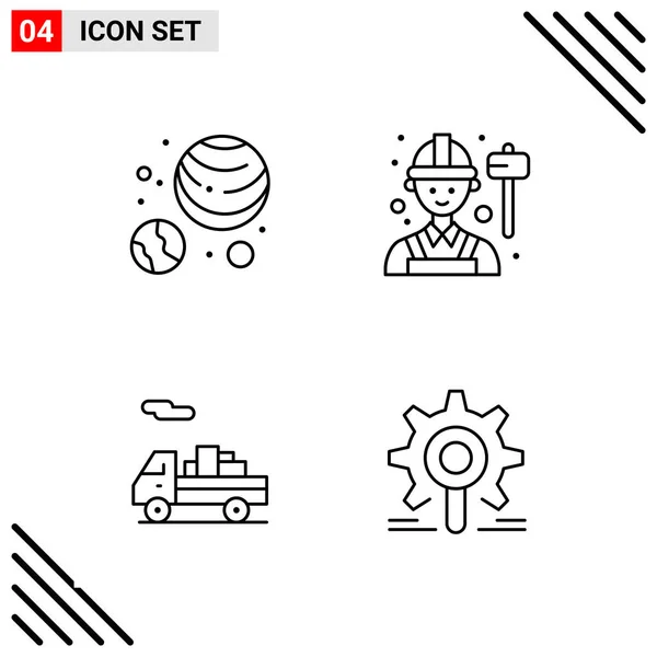 Conjunto Iconos Creativos Universales Simplemente Vector Ilustraciones Para Aplicaciones Web — Archivo Imágenes Vectoriales