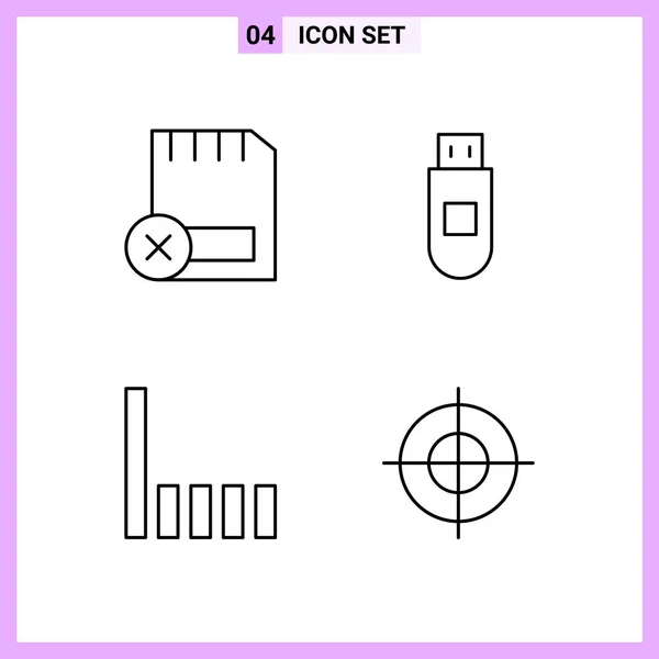 Set Universal Creative Icons Simply Vector Illustrations Web Mobile Apps — Stock Vector