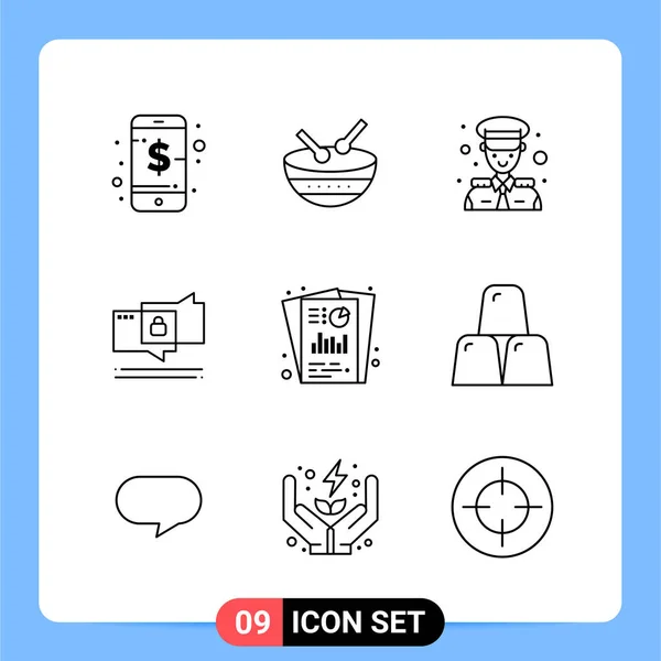 Conjunto Iconos Creativos Universales Simplemente Vector Ilustraciones Para Aplicaciones Web — Vector de stock