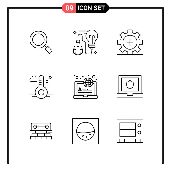 Conjunto Iconos Creativos Universales Simplemente Vector Ilustraciones Para Aplicaciones Web — Vector de stock