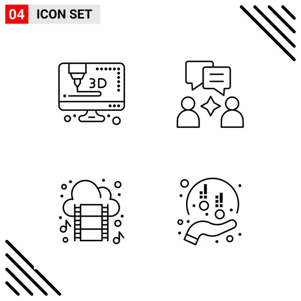 Set Universal Creative Icons Simply Vector Illustrations Web Mobile Apps — Stock Vector