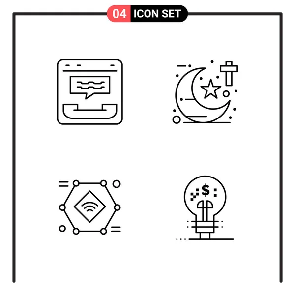 Conjunto Iconos Creativos Universales Simplemente Vector Ilustraciones Para Aplicaciones Web — Archivo Imágenes Vectoriales