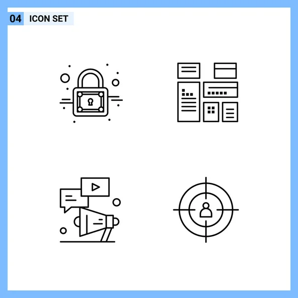 Conjunto Iconos Creativos Universales Simplemente Vector Ilustraciones Para Aplicaciones Web — Vector de stock