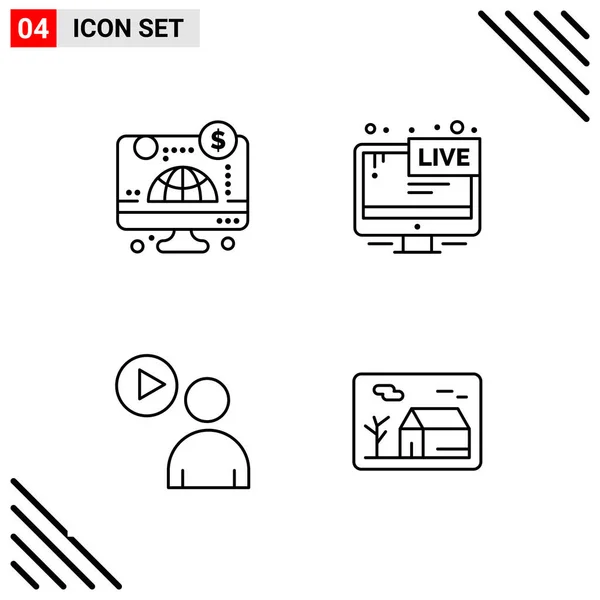 Conjunto Iconos Creativos Universales Simplemente Vector Ilustraciones Para Aplicaciones Web — Vector de stock