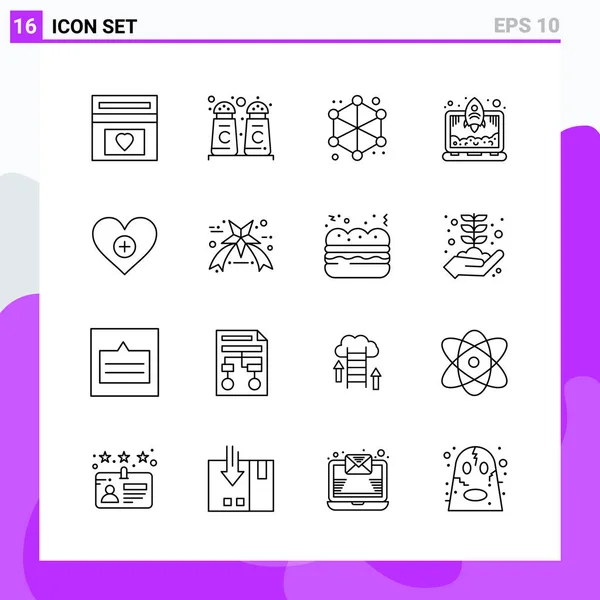 Conjunto Iconos Creativos Universales Simplemente Vector Ilustraciones Para Aplicaciones Web — Archivo Imágenes Vectoriales