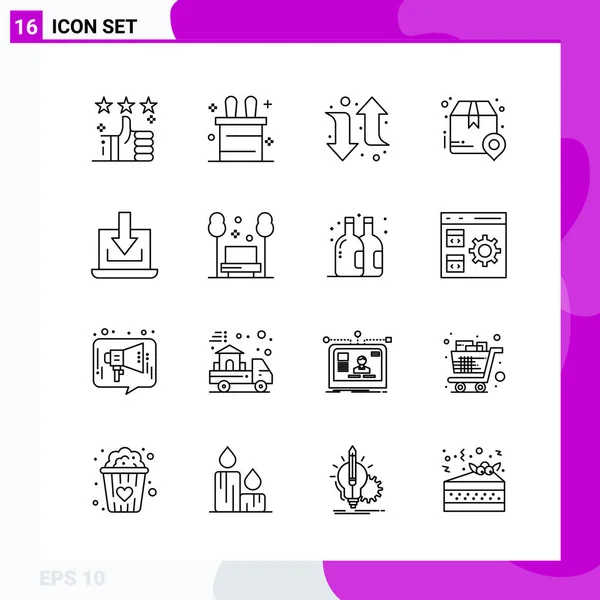 Conjunto Iconos Creativos Universales Simplemente Vector Ilustraciones Para Aplicaciones Web — Vector de stock