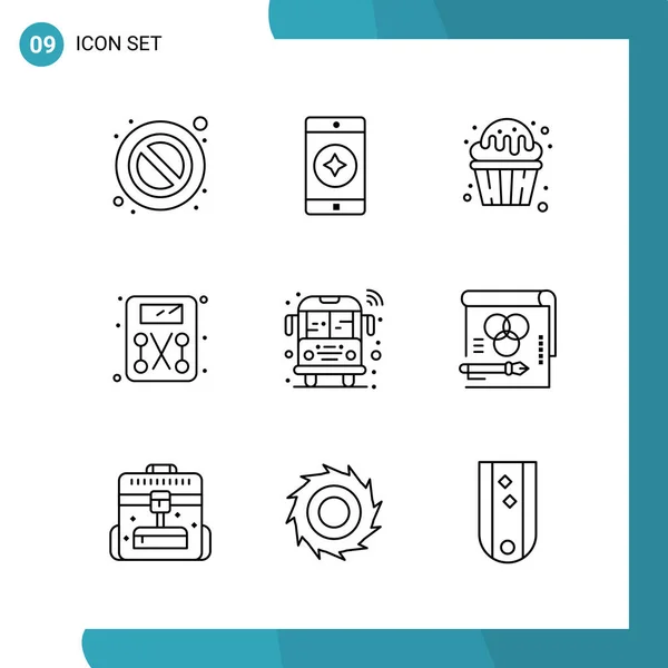 Set Universal Creative Icons Simply Vector Illustrations Web Mobile Apps — Stock Vector