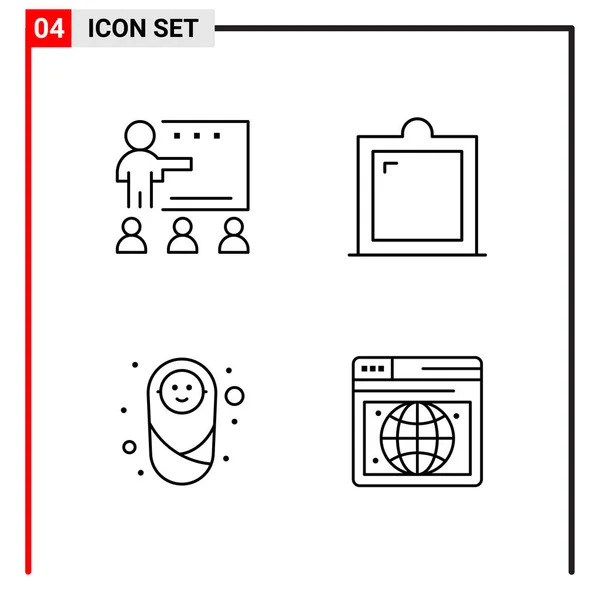 Set Universal Creative Icons Simply Vector Illustrations Web Mobile Apps — Stock Vector