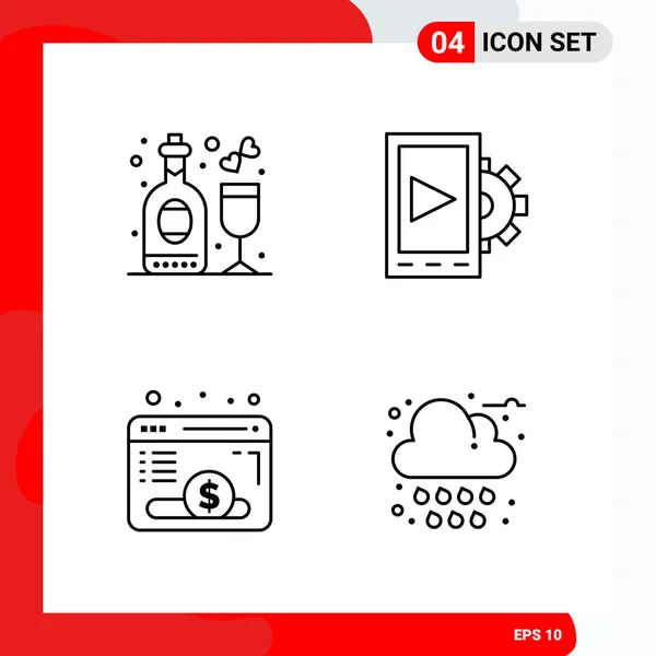 Conjunto Iconos Creativos Universales Simplemente Vector Ilustraciones Para Aplicaciones Web — Vector de stock