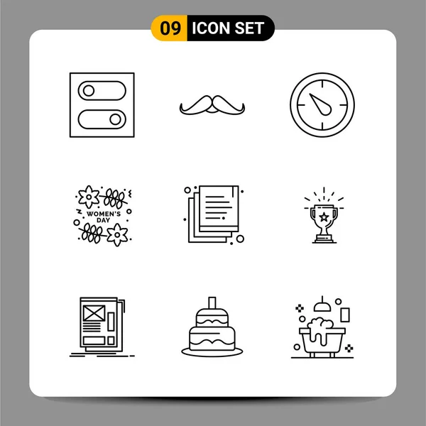 Conjunto Iconos Creativos Universales Simplemente Vector Ilustraciones Para Aplicaciones Web — Vector de stock