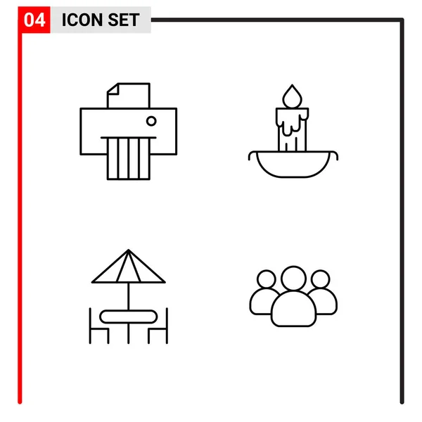 Set Universeller Kreativer Symbole Einfach Vektorillustrationen Für Web Und Mobile — Stockvektor