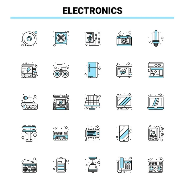 Ensemble Icônes Electronique Noir Bleu Icône Créative Design Modèle Logo — Image vectorielle
