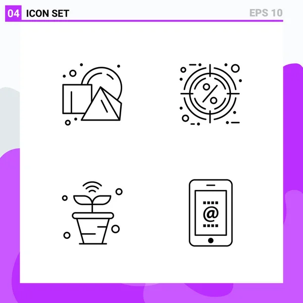 Conjunto Iconos Creativos Universales Simplemente Vector Ilustraciones Para Aplicaciones Web — Vector de stock