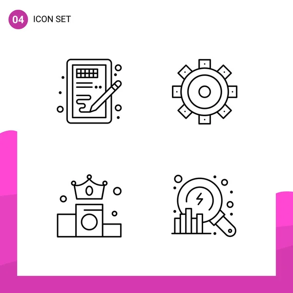 Set Universal Creative Icons Simply Vector Illustrations Web Mobile Apps — Stock Vector