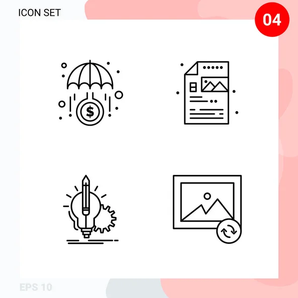 Conjunto Iconos Creativos Universales Simplemente Vector Ilustraciones Para Aplicaciones Web — Vector de stock