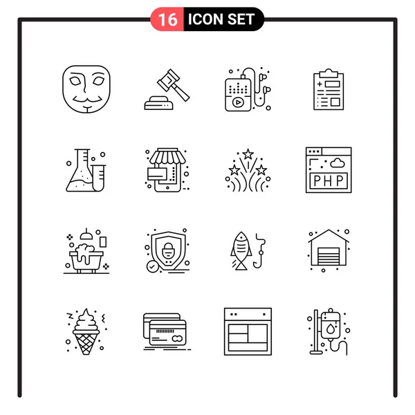 Conjunto Iconos Creativos Universales Ilustración Vectorial — Vector de stock