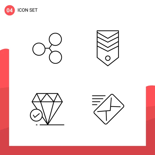 Conjunto Iconos Creativos Universales Simplemente Vector Ilustraciones Para Aplicaciones Web — Vector de stock