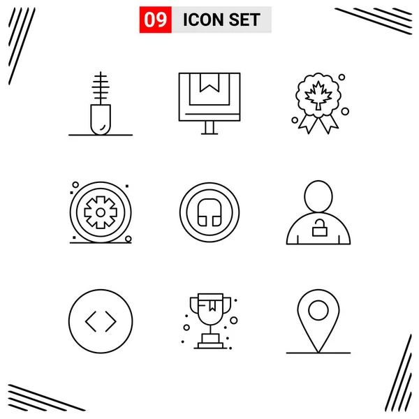 Conjunto Iconos Creativos Universales Simplemente Vector Ilustraciones Para Aplicaciones Web — Vector de stock