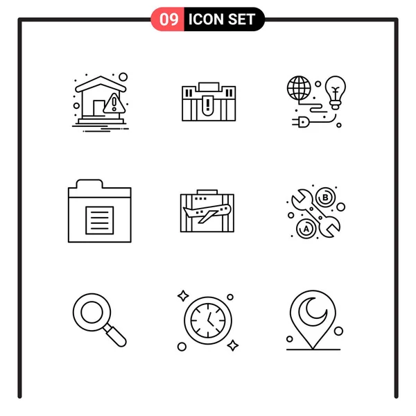 Conjunto Iconos Creativos Universales Simplemente Vector Ilustraciones Para Aplicaciones Web — Vector de stock