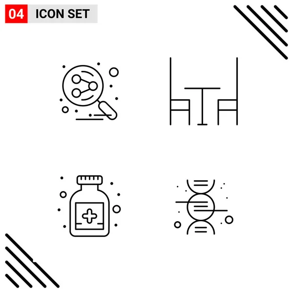 Conjunto Iconos Creativos Universales Simplemente Vector Ilustraciones Para Aplicaciones Web — Vector de stock