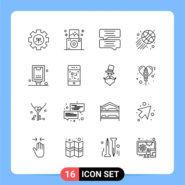 Conjunto Iconos Creativos Universales Simplemente Vector Ilustraciones Para Aplicaciones Web — Vector de stock