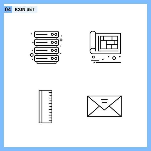 Conjunto Iconos Creativos Universales Simplemente Vector Ilustraciones Para Aplicaciones Web — Archivo Imágenes Vectoriales