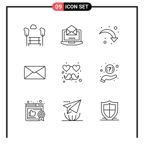 Conjunto Iconos Creativos Universales Simplemente Vector Ilustraciones Para Aplicaciones Web — Archivo Imágenes Vectoriales