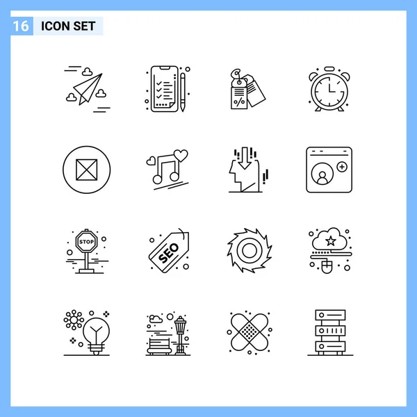 Conjunto de 16 iconos universales Vector de negocios — Vector de stock