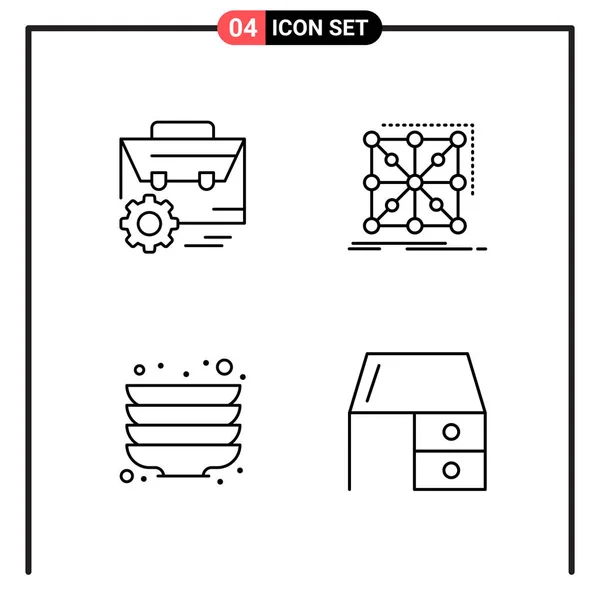 Conjunto Iconos Creativos Universales Simplemente Vector Ilustraciones Para Aplicaciones Web — Archivo Imágenes Vectoriales