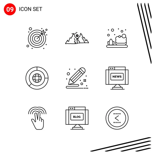 Set Universal Creative Icons Simply Vector Illustrations Web Mobile Apps — Stock Vector