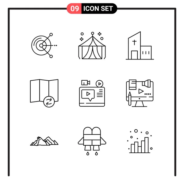 Conjunto Iconos Creativos Universales Simplemente Vector Ilustraciones Para Aplicaciones Web — Vector de stock