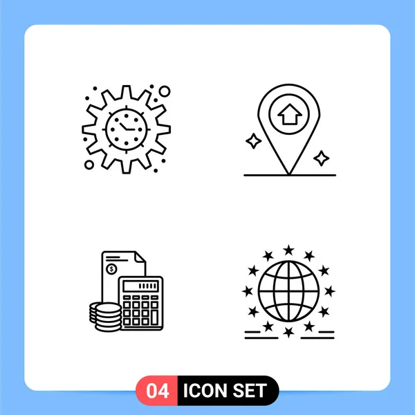 Conjunto Iconos Creativos Universales Simplemente Vector Ilustraciones Para Aplicaciones Web — Vector de stock