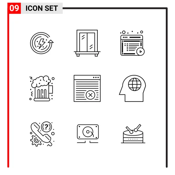 Conjunto Iconos Creativos Universales Simplemente Vector Ilustraciones Para Aplicaciones Web — Vector de stock