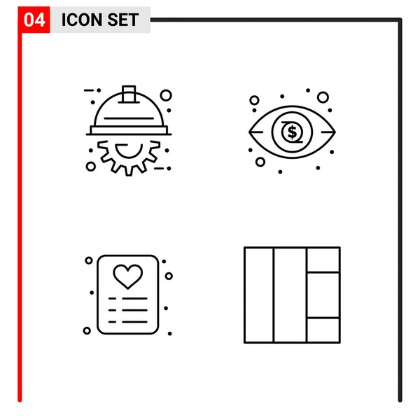 Set Icoane Creative Universale Pur Simplu Ilustrații Vectoriale Pentru Aplicații — Vector de stoc