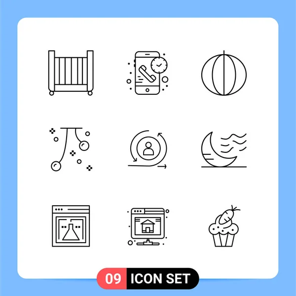 Conjunto Iconos Creativos Universales Simplemente Vector Ilustraciones Para Aplicaciones Web — Vector de stock