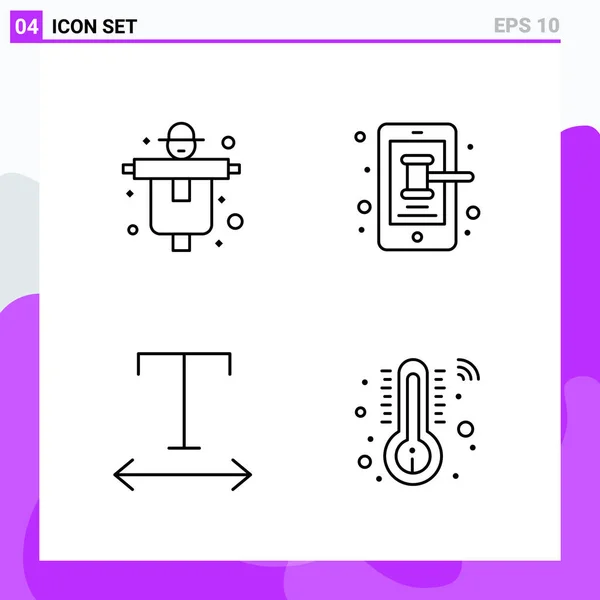 Conjunto Iconos Creativos Universales Simplemente Vector Ilustraciones Para Aplicaciones Web — Archivo Imágenes Vectoriales