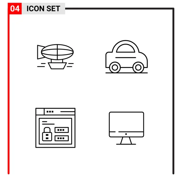 Set Universeller Kreativer Symbole Einfach Vektorillustrationen Für Web Und Mobile — Stockvektor