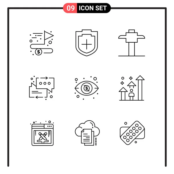 Conjunto Iconos Creativos Universales Simplemente Vector Ilustraciones Para Aplicaciones Web — Vector de stock